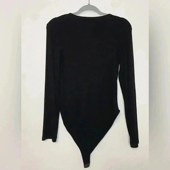 Zara Black Long Sleeve Stretchy Bodysuit - Picture 2 of 2
